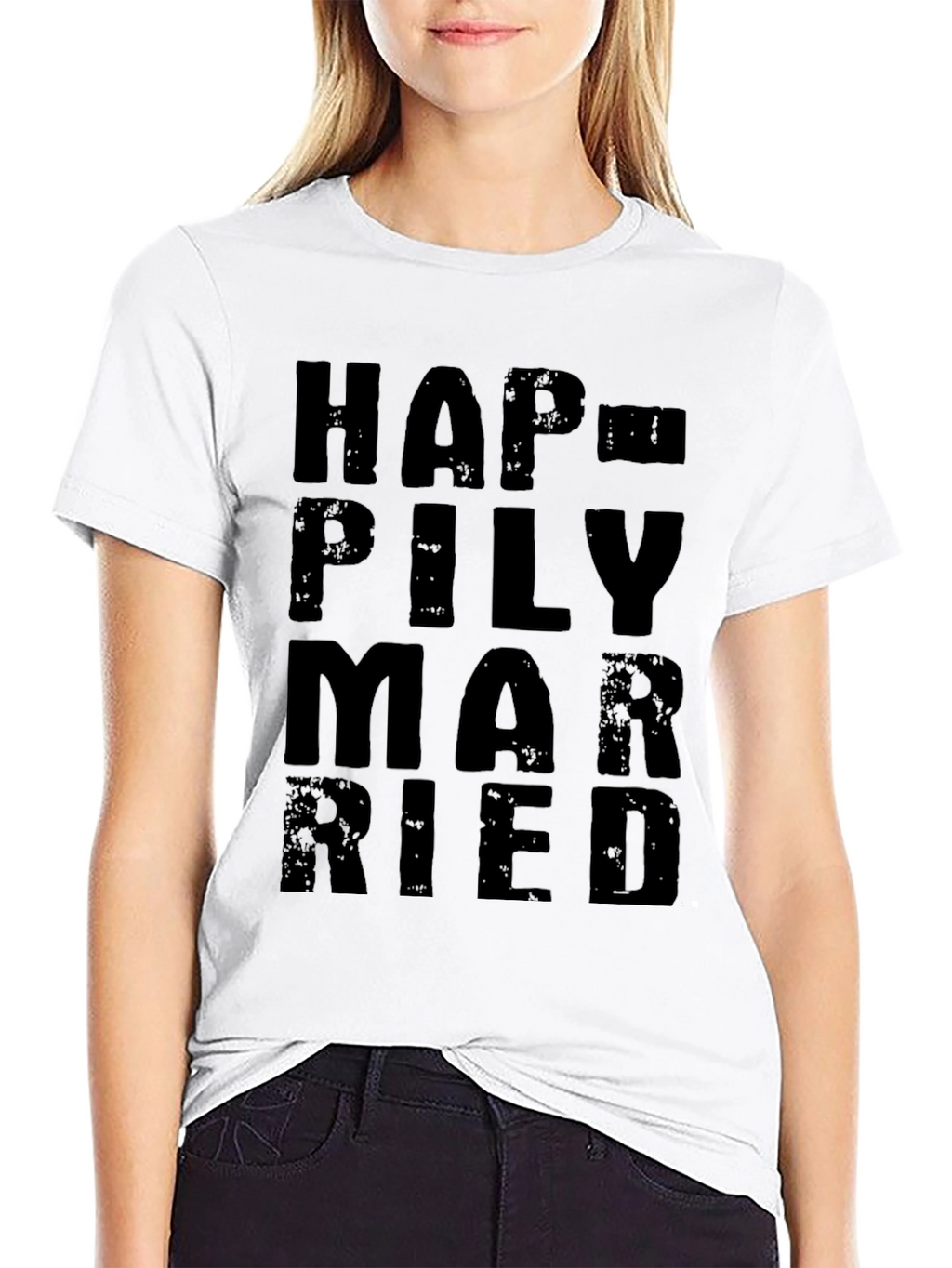 Happily Married Black Graphic Tee