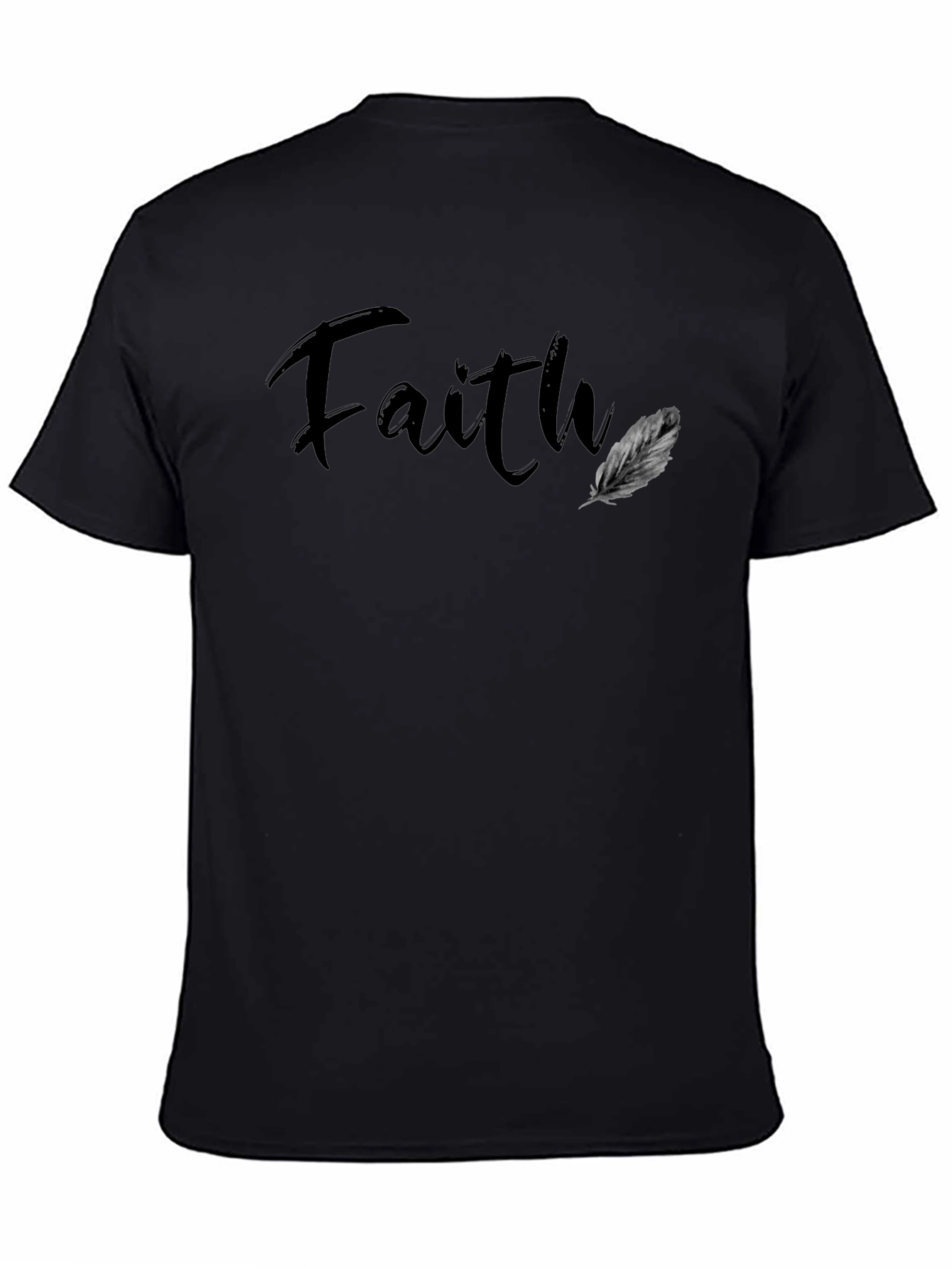 Faith Feather Graphic Tee - Unisex Black T-Shirt