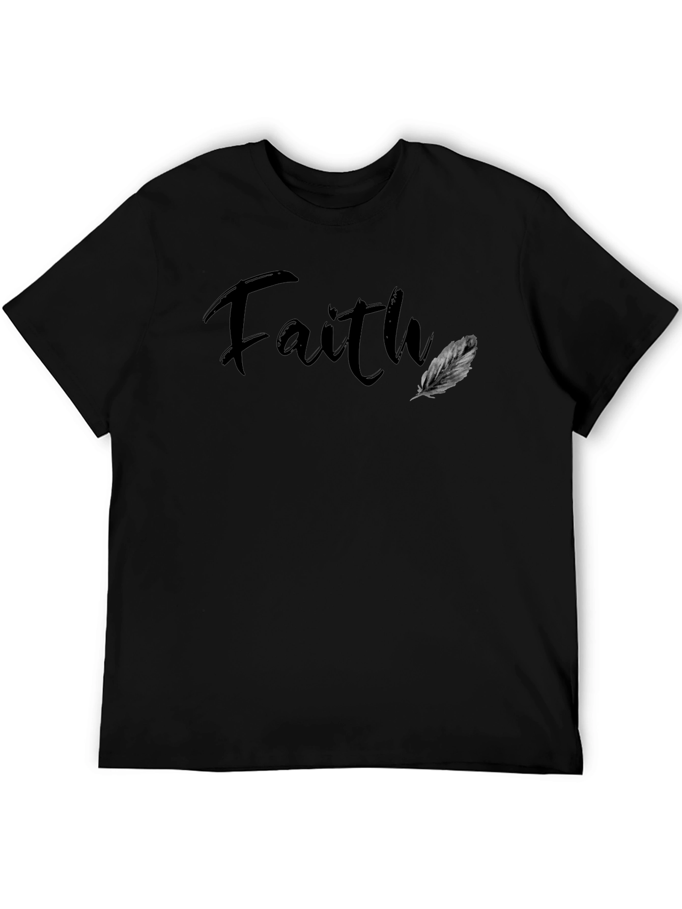 Faith Feather Graphic Tee - Unisex Black T-Shirt