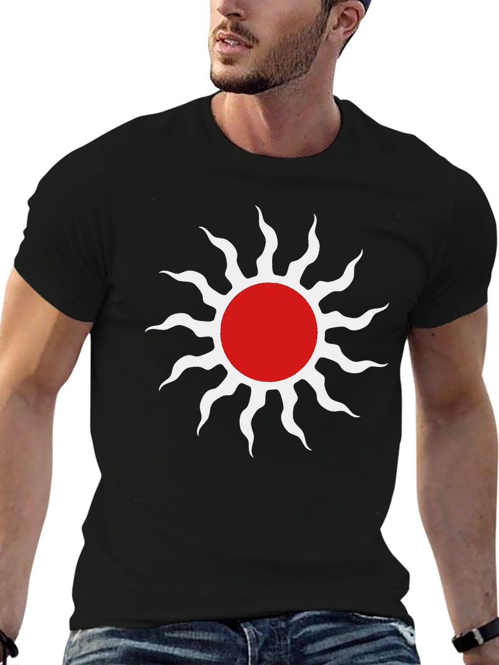 Sun Graphic Tee - Stylish Black T-Shirt