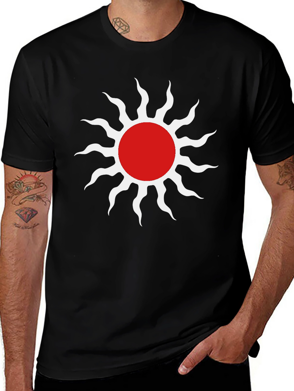 Sun Graphic Tee - Stylish Black T-Shirt