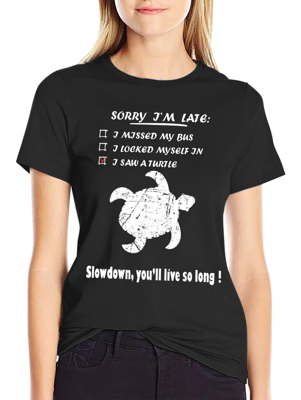 Sorry Im Late Turtle Graphic Tee