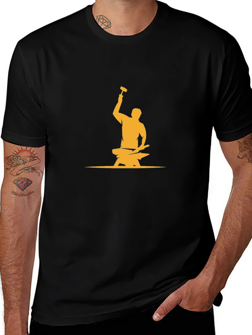 Blacksmith Hammer Anvil Graphic T-Shirt