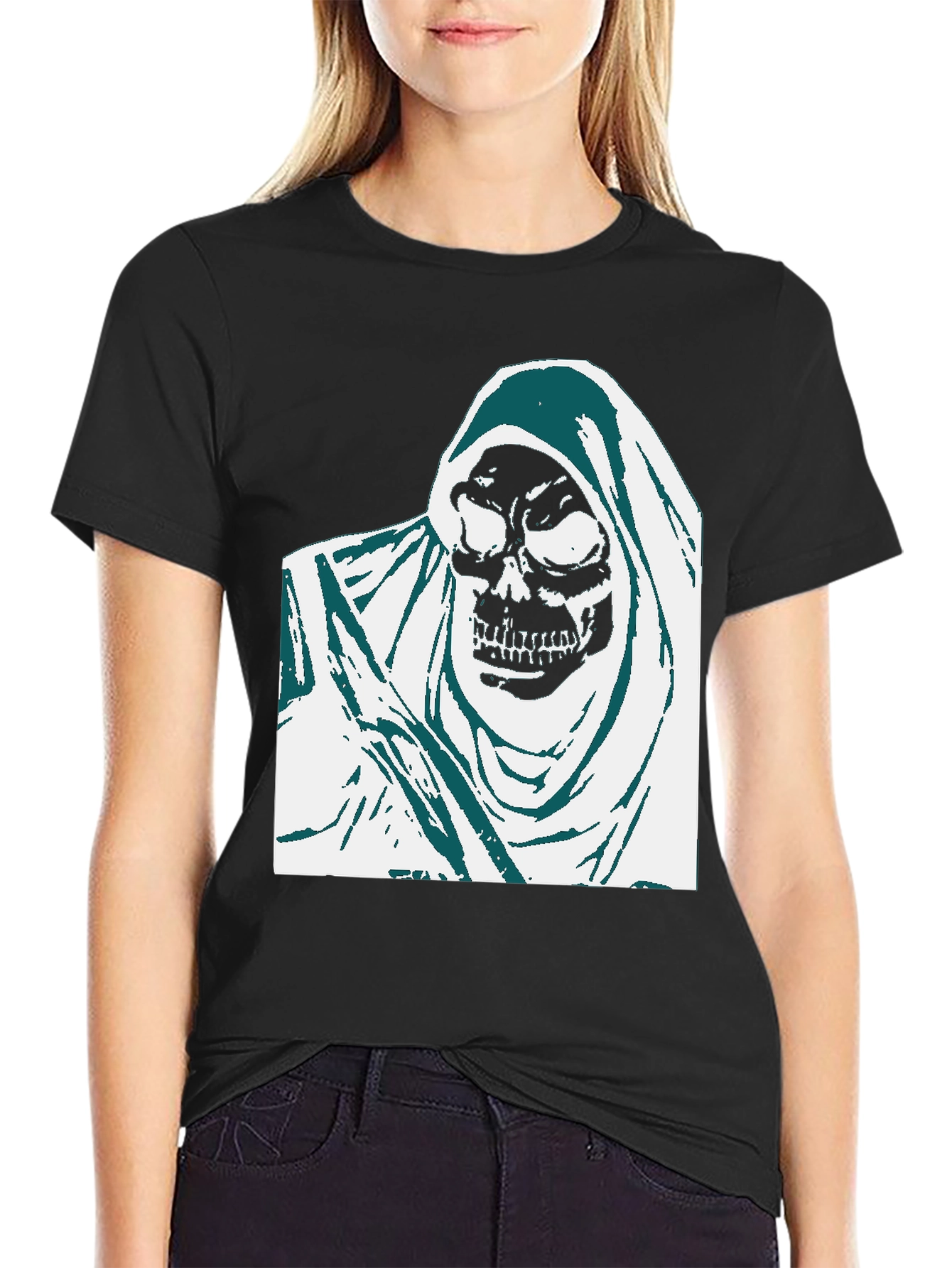 Grim Reaper Graphic Tee - Black Cotton