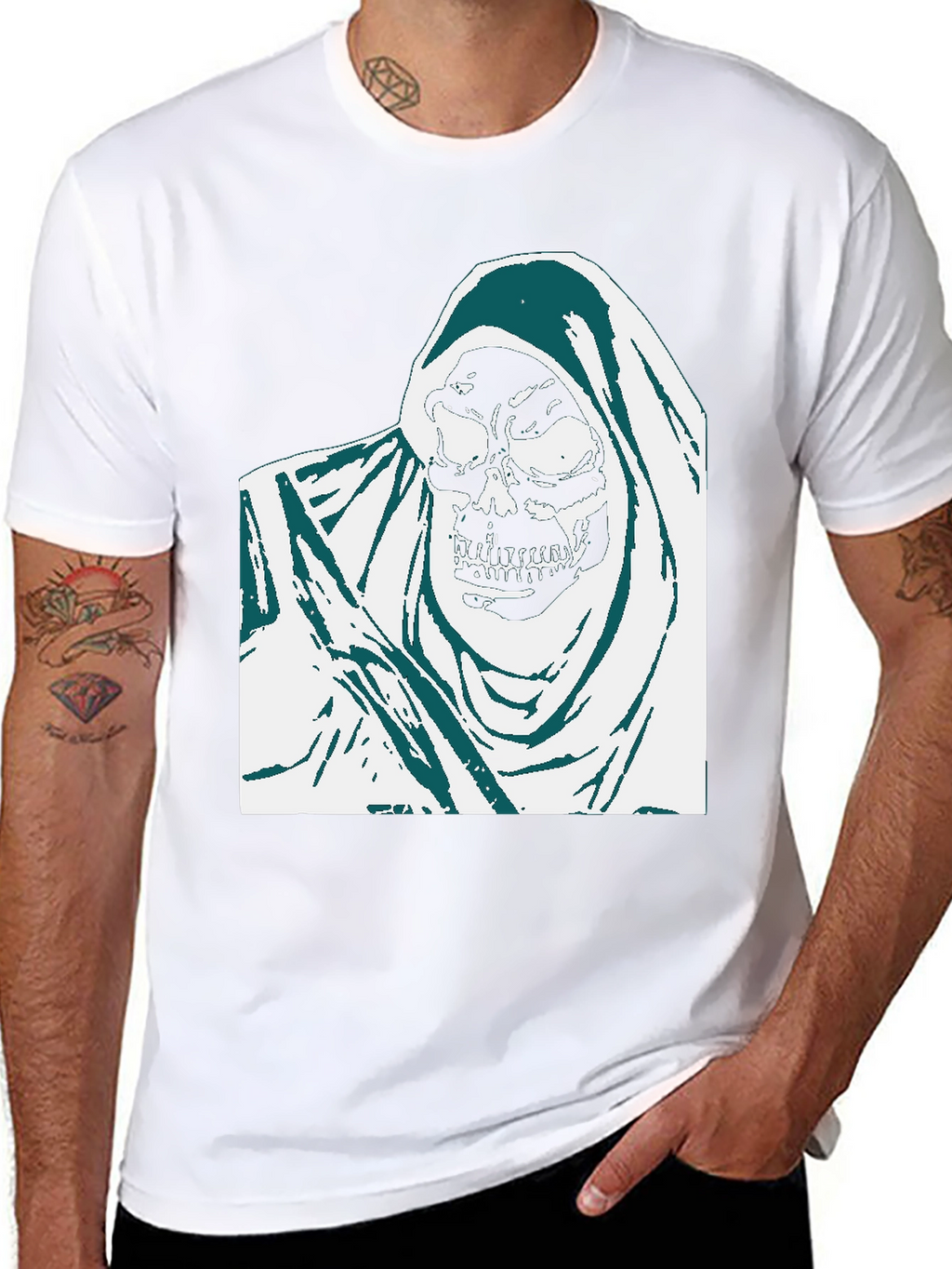 Grim Reaper Graphic Tee - Black Cotton