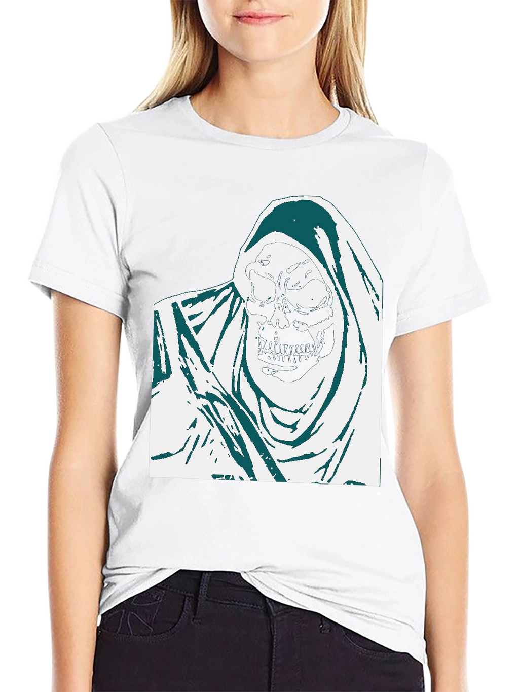 Grim Reaper Graphic Tee - Black Cotton