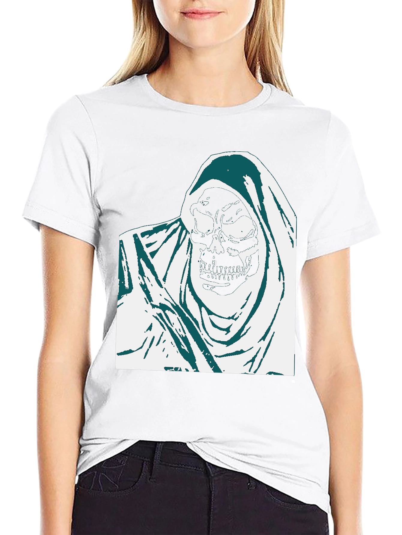 Grim Reaper Graphic Tee - Black Cotton