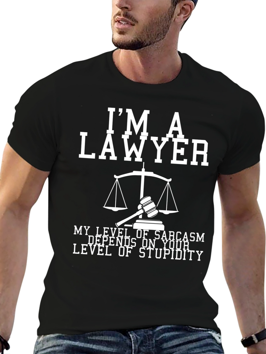 Lawyer Sarcasm T-Shirt: Level of Stupidity Design