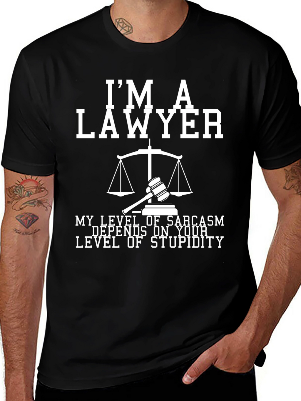 Lawyer Sarcasm T-Shirt: Level of Stupidity Design