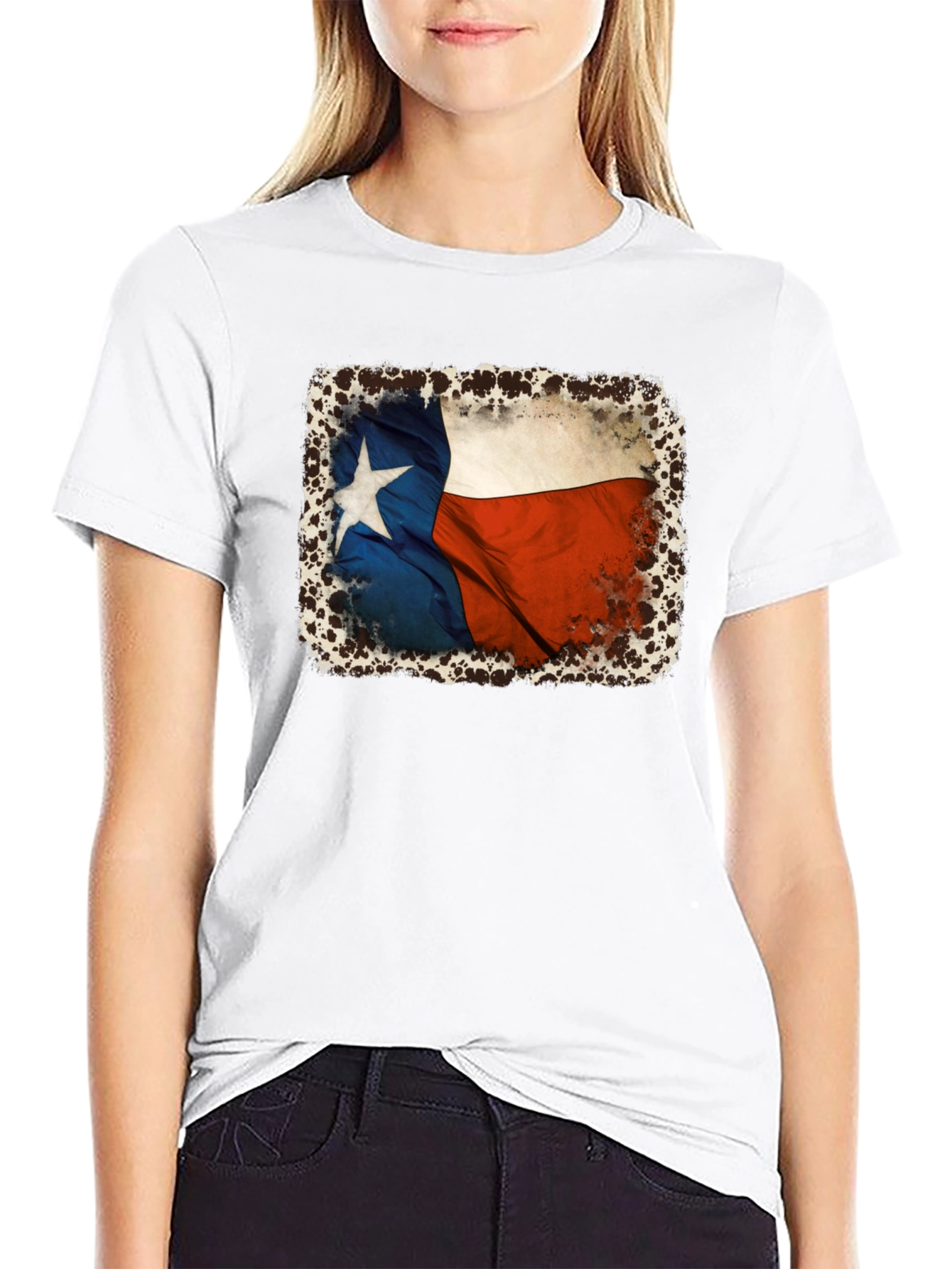 Texas Flag Graphic Tee - Black Cotton T-Shirt