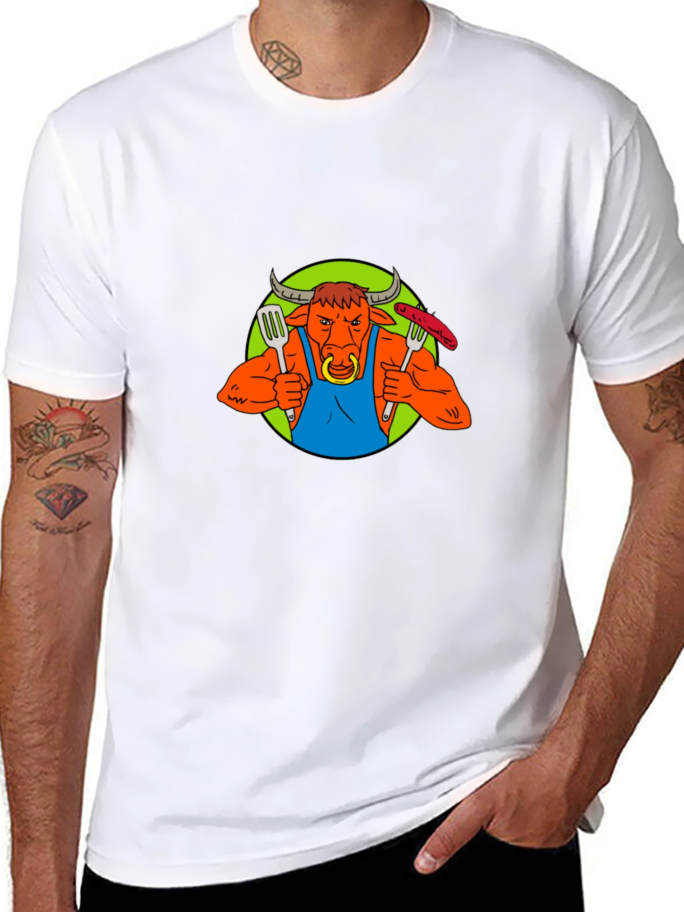 Bull BBQ Master T-Shirt - Funny Grilling Apparel