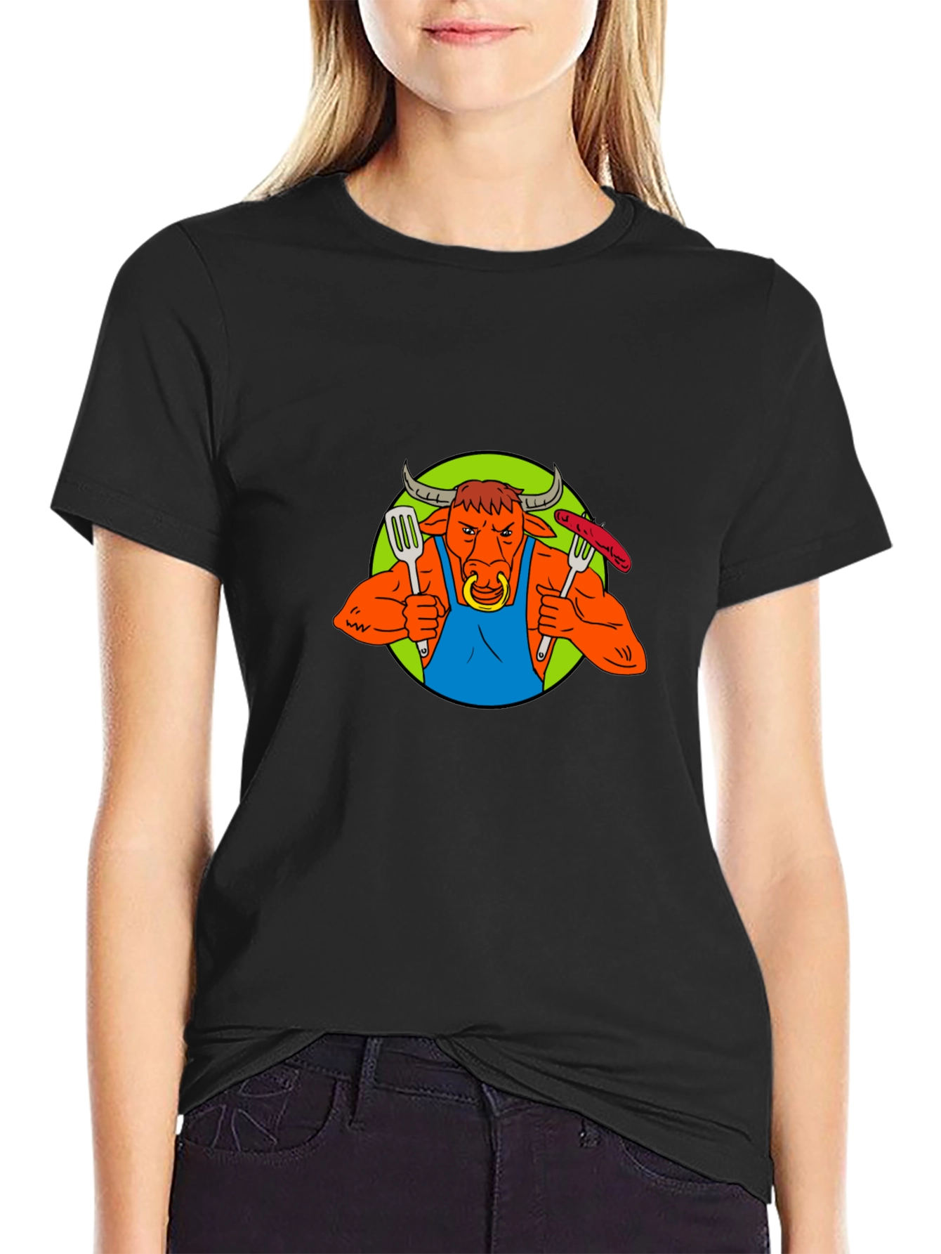 Bull BBQ Master T-Shirt - Funny Grilling Apparel