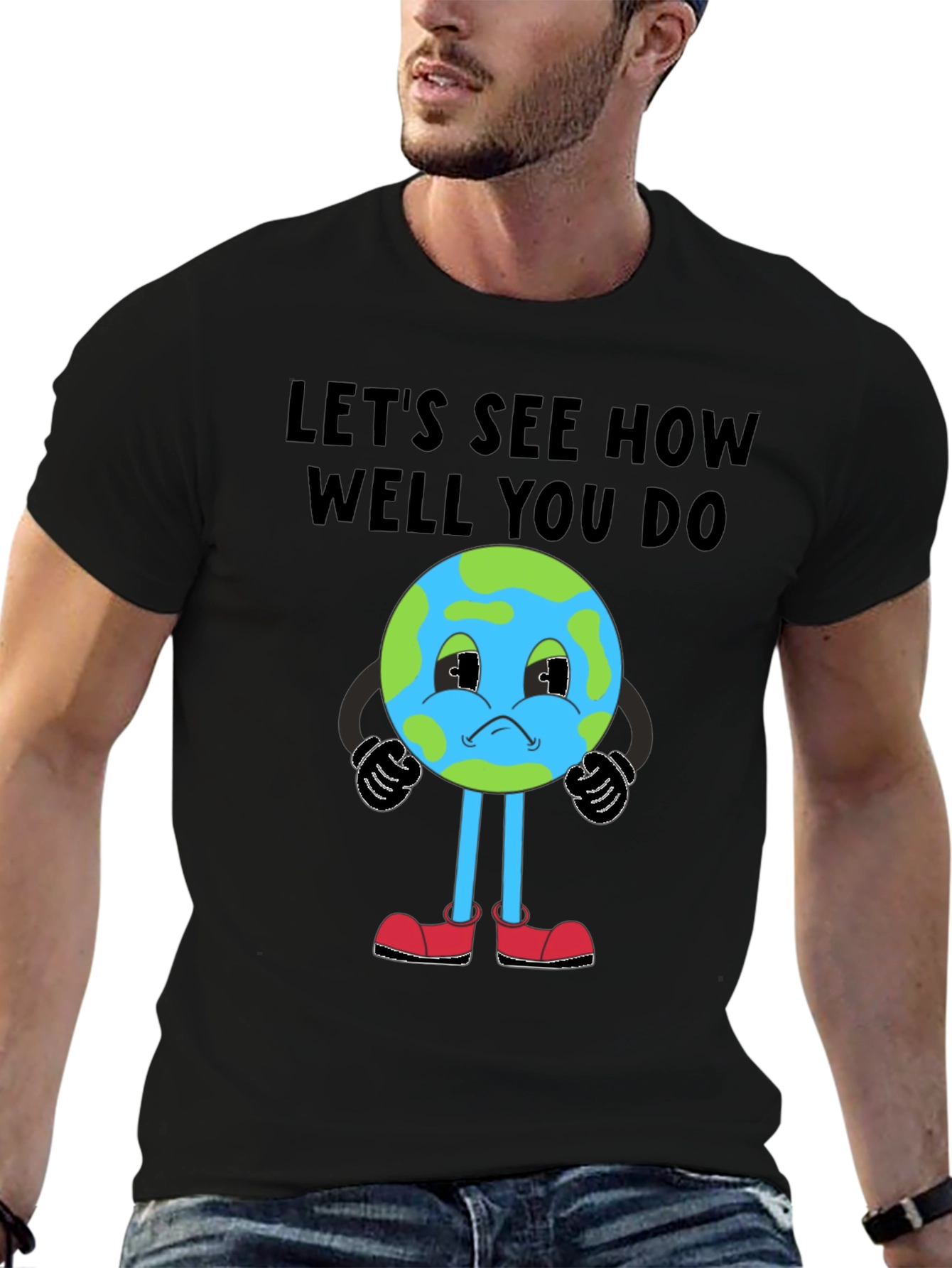 Cartoon Earth Graphic T-Shirt