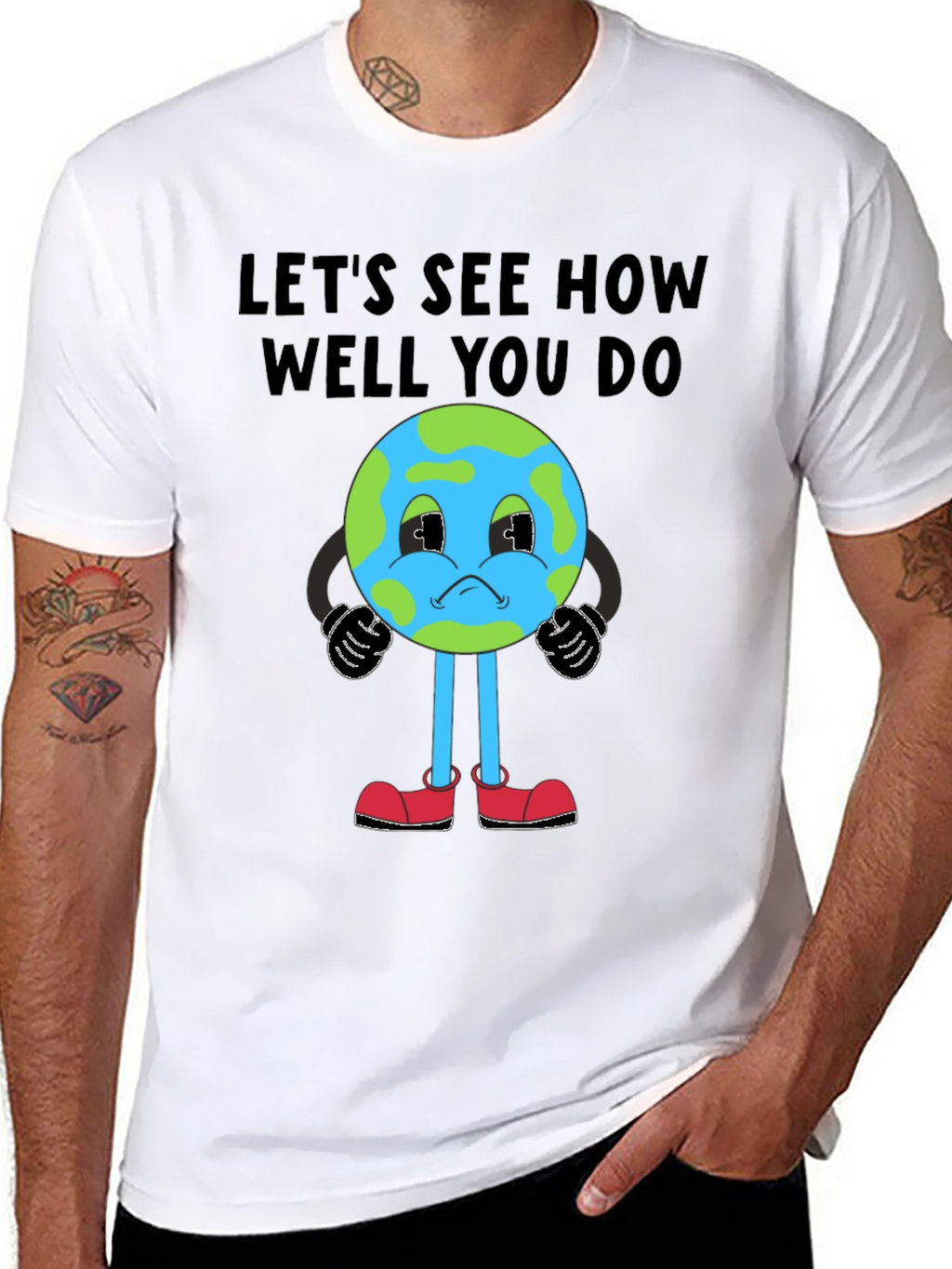 Cartoon Earth Graphic T-Shirt