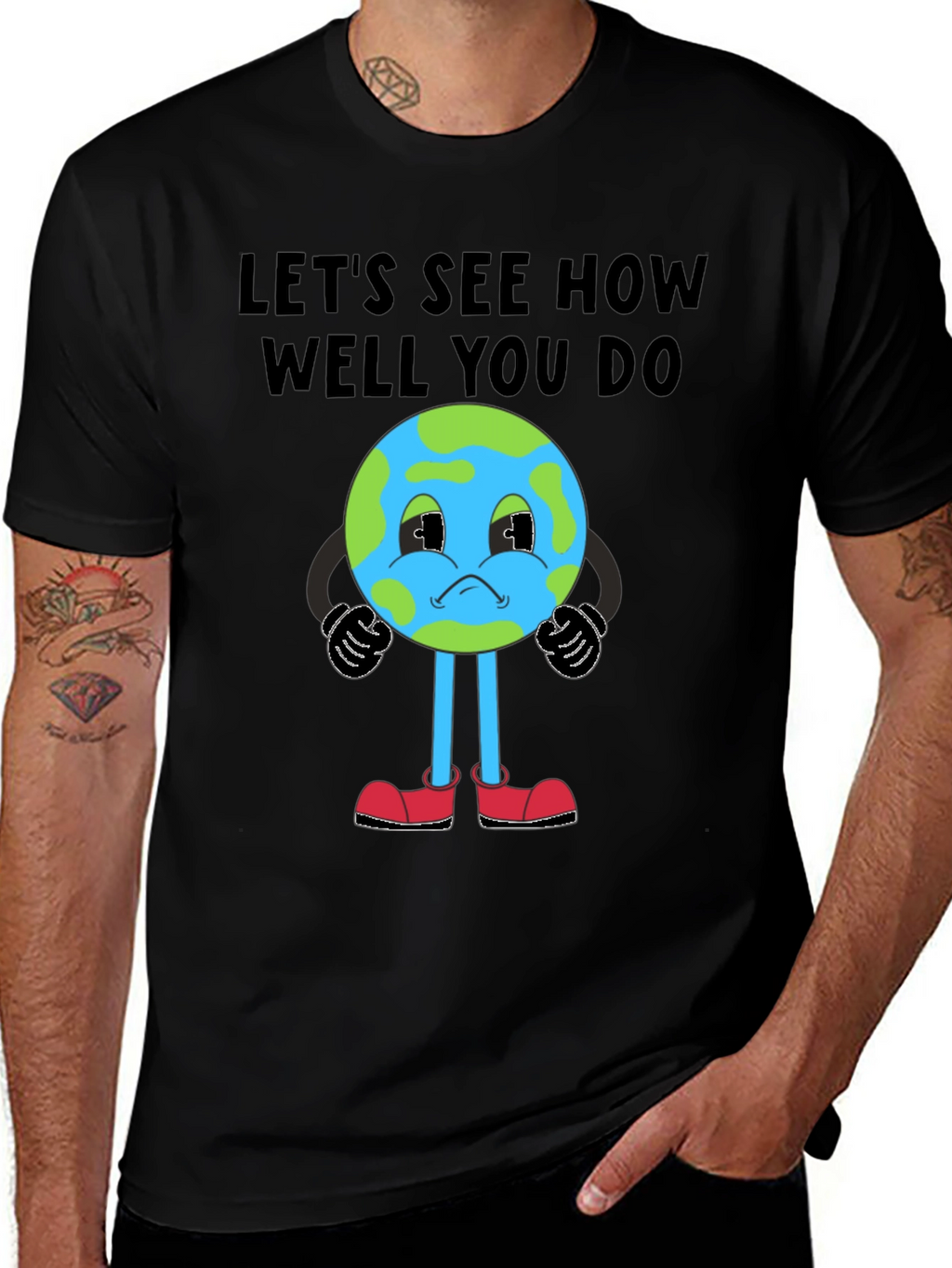 Cartoon Earth Graphic T-Shirt