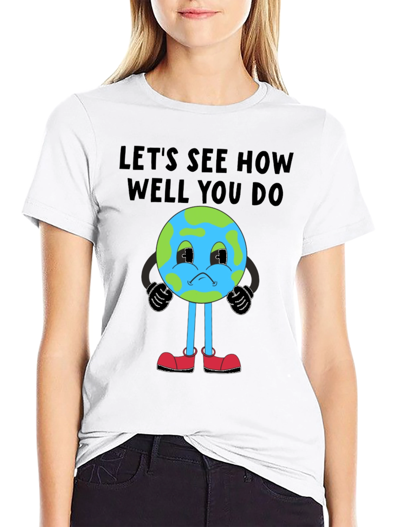 Cartoon Earth Graphic T-Shirt
