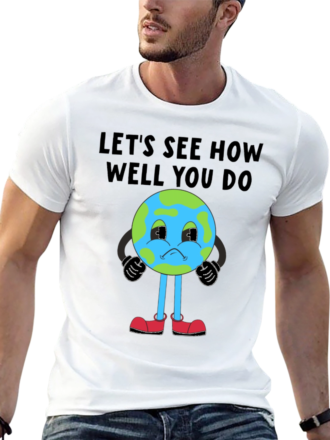 Cartoon Earth Graphic T-Shirt