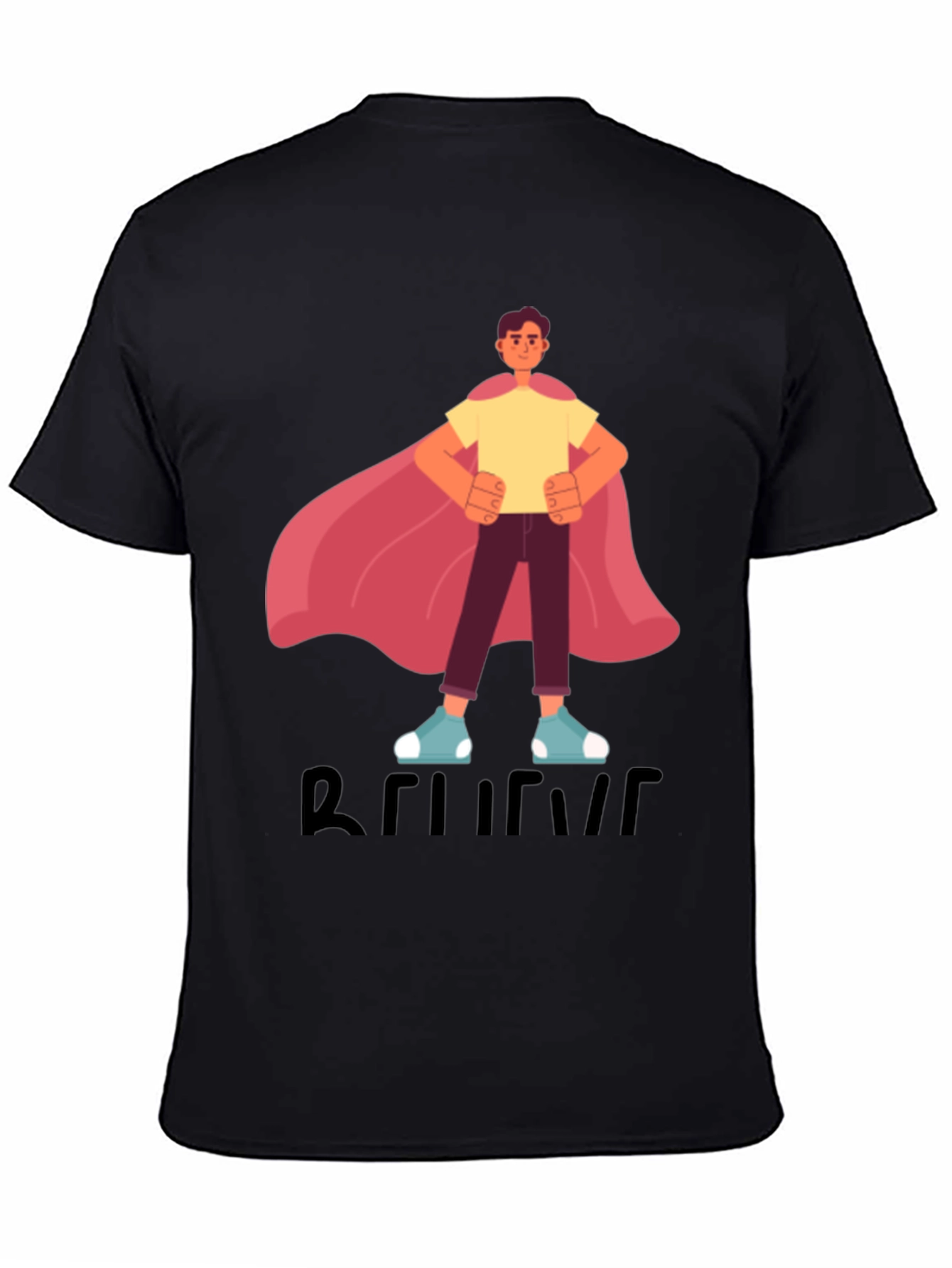 Believe Superhero T-Shirt - Black Mens Fashion Tee