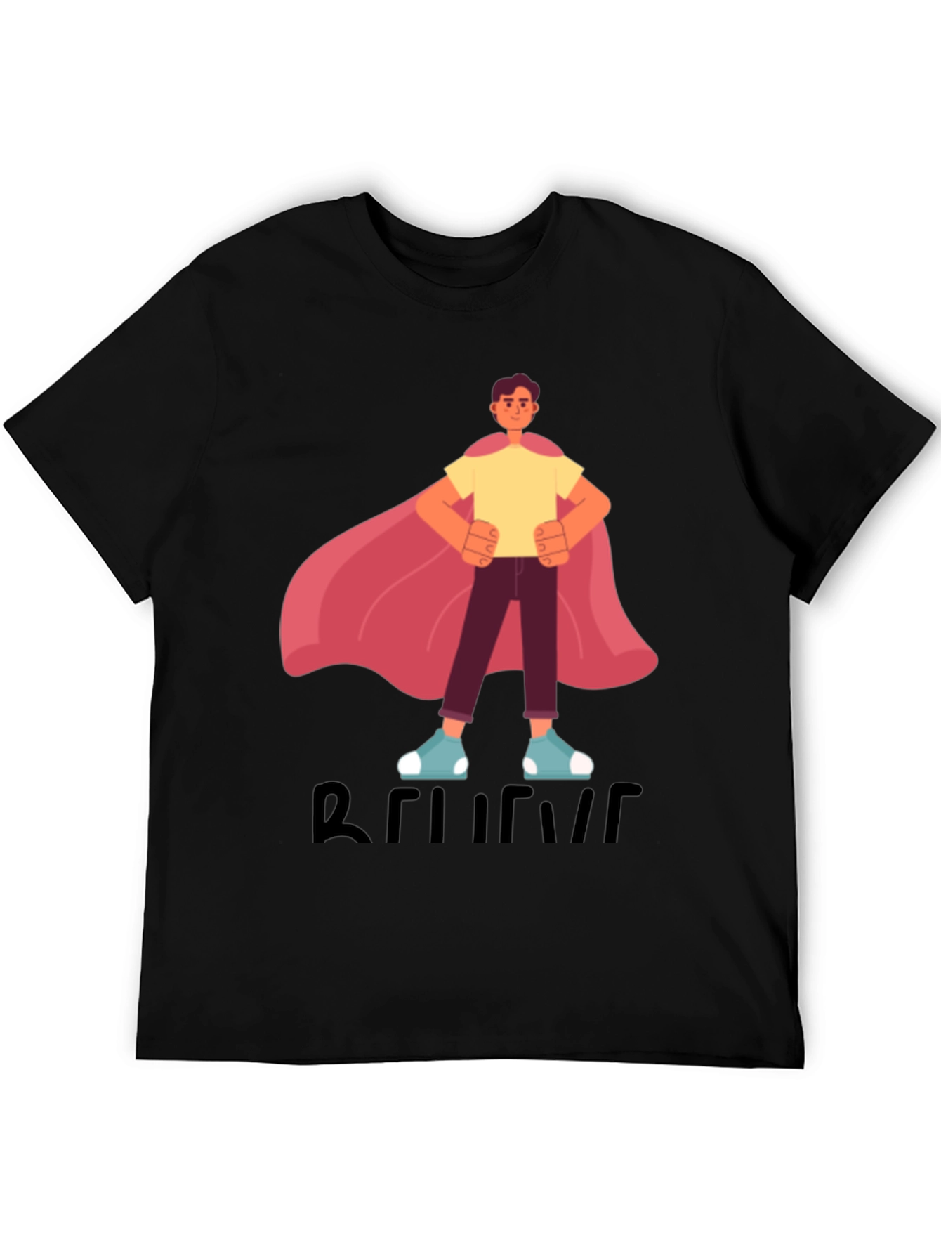 Believe Superhero T-Shirt - Black Mens Fashion Tee