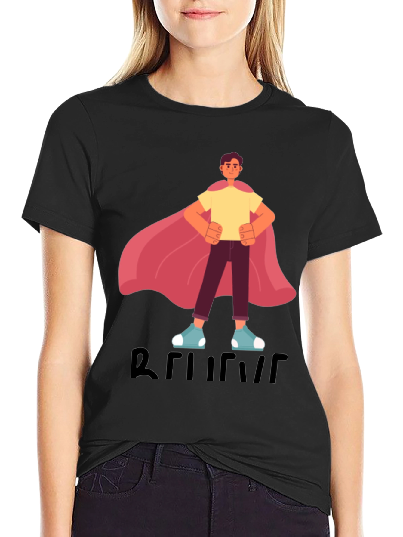 Believe Superhero T-Shirt - Black Mens Fashion Tee