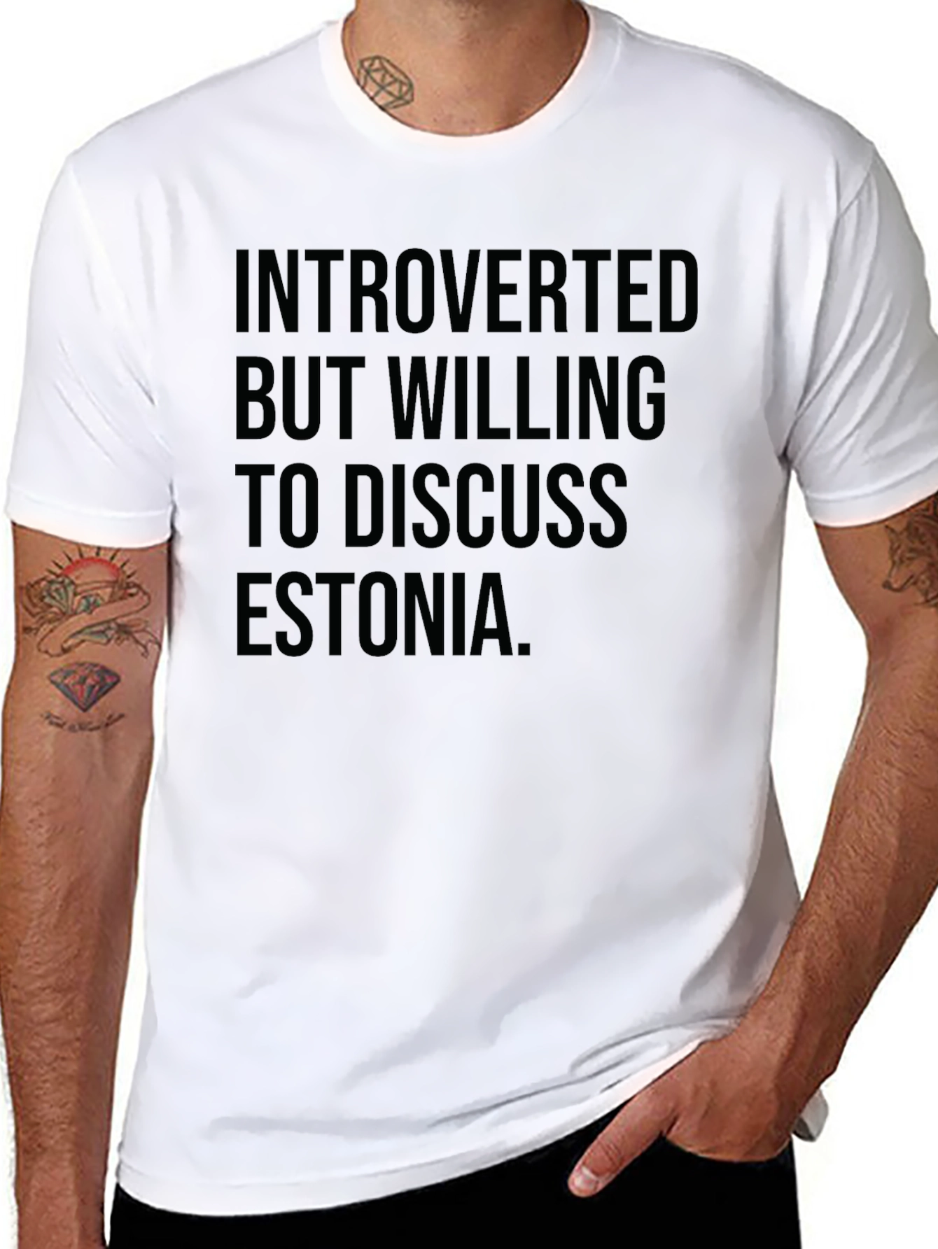 Introverted Estonia Black T-Shirt