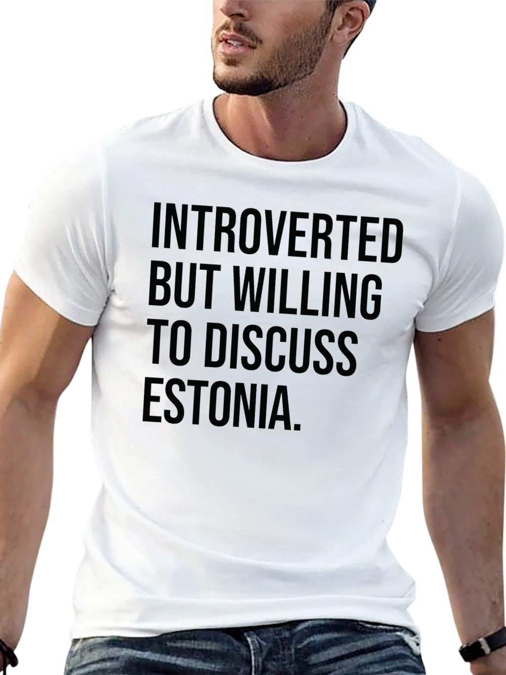 Introverted Estonia Black T-Shirt