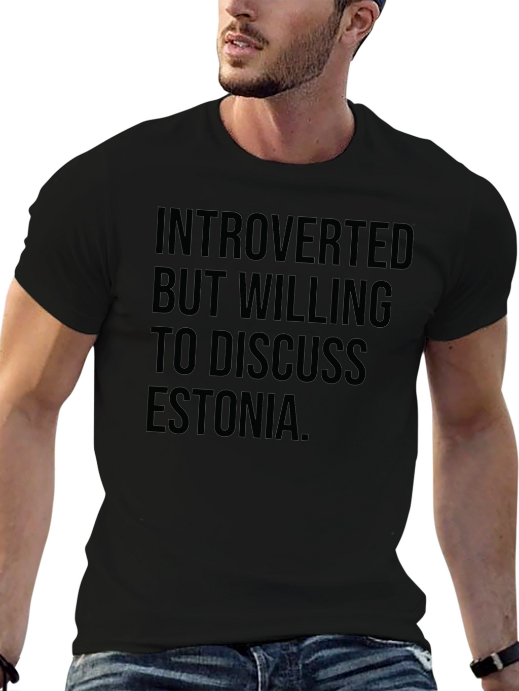 Introverted Estonia Black T-Shirt