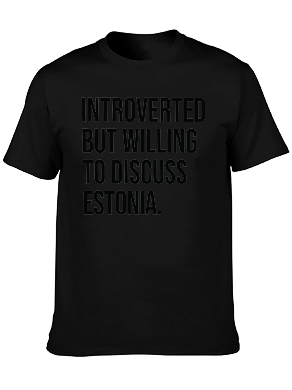 Introverted Estonia Black T-Shirt