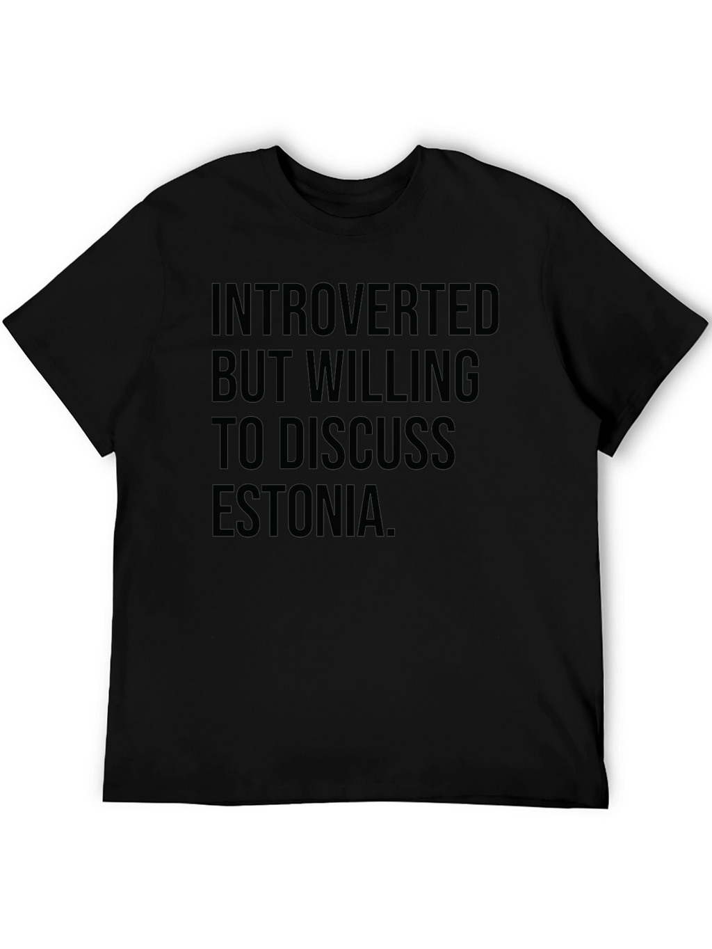 Introverted Estonia Black T-Shirt