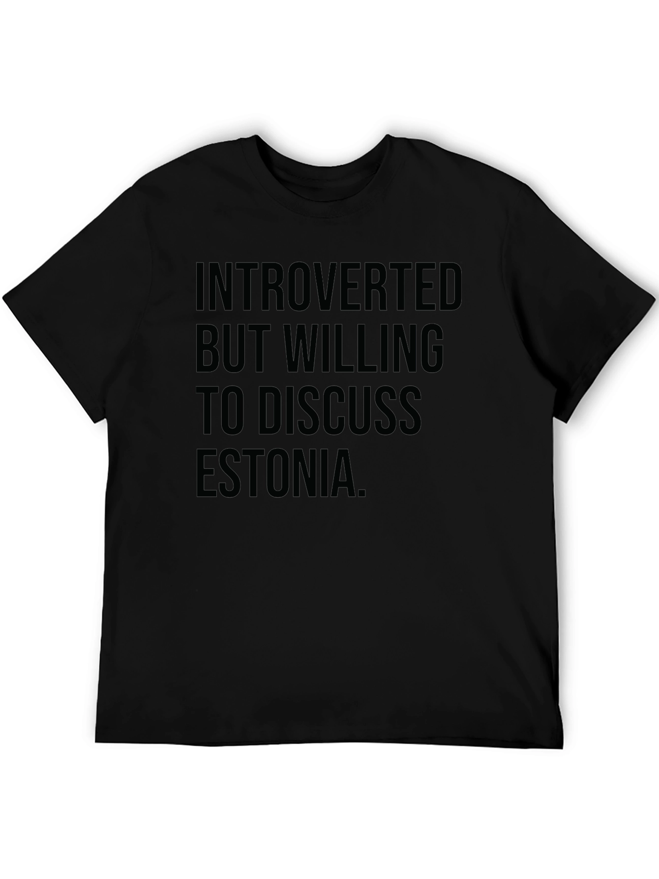 Introverted Estonia Black T-Shirt