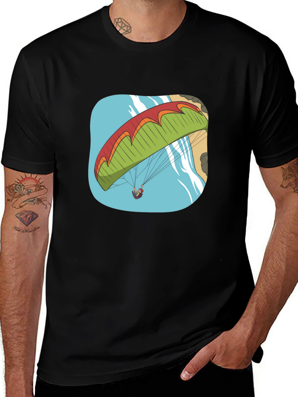 Paragliding Adventure T-Shirt - Black