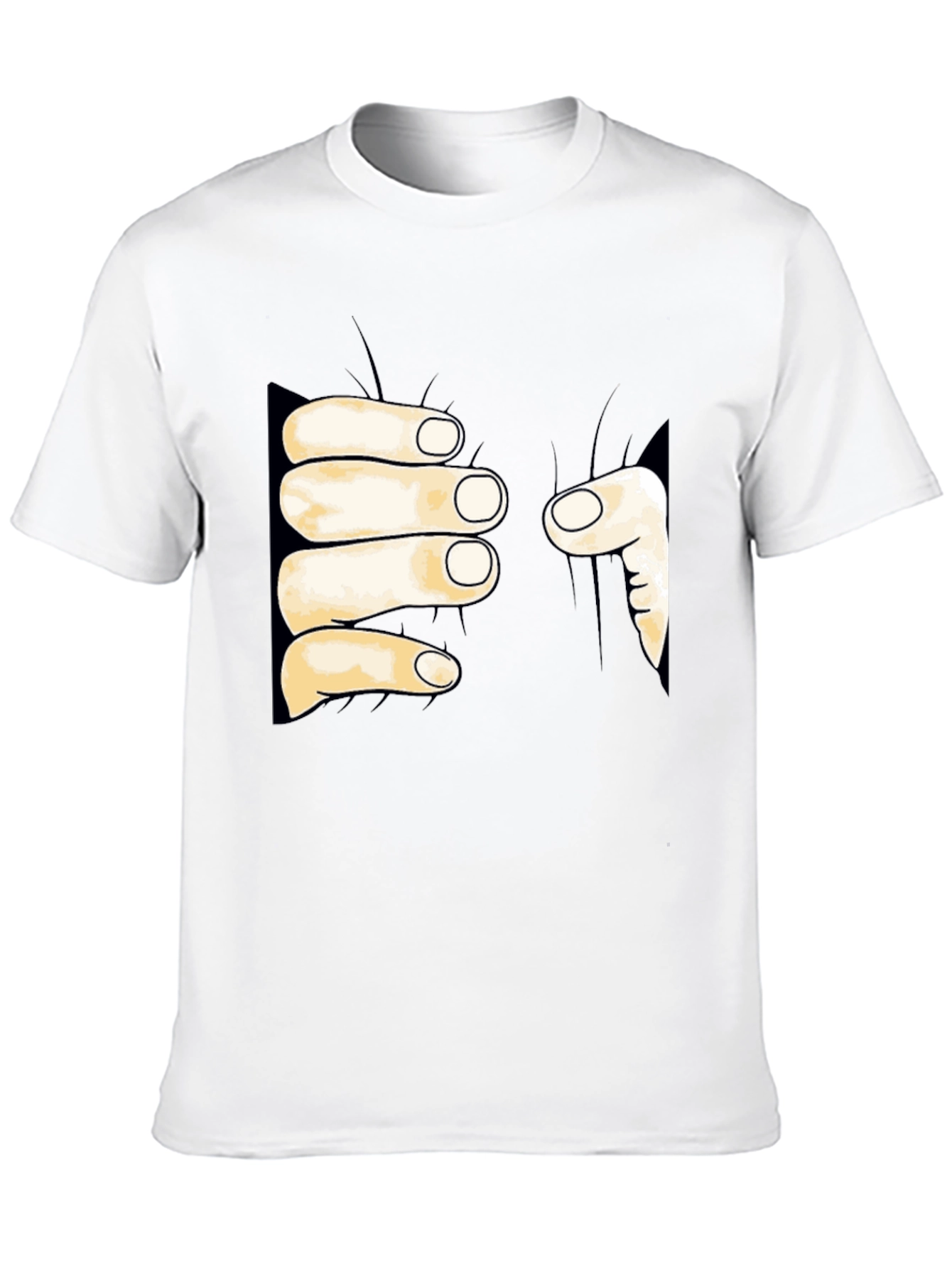 Funny Hand Squeeze Graphic T-Shirt - Black Cotton Tee