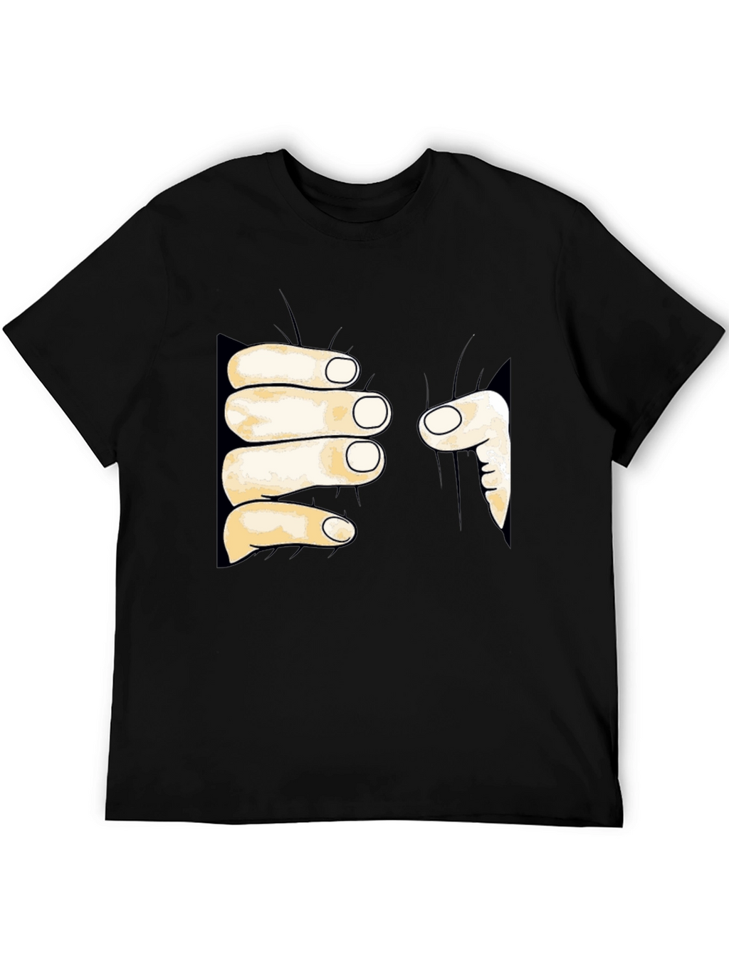 Funny Hand Squeeze Graphic T-Shirt - Black Cotton Tee