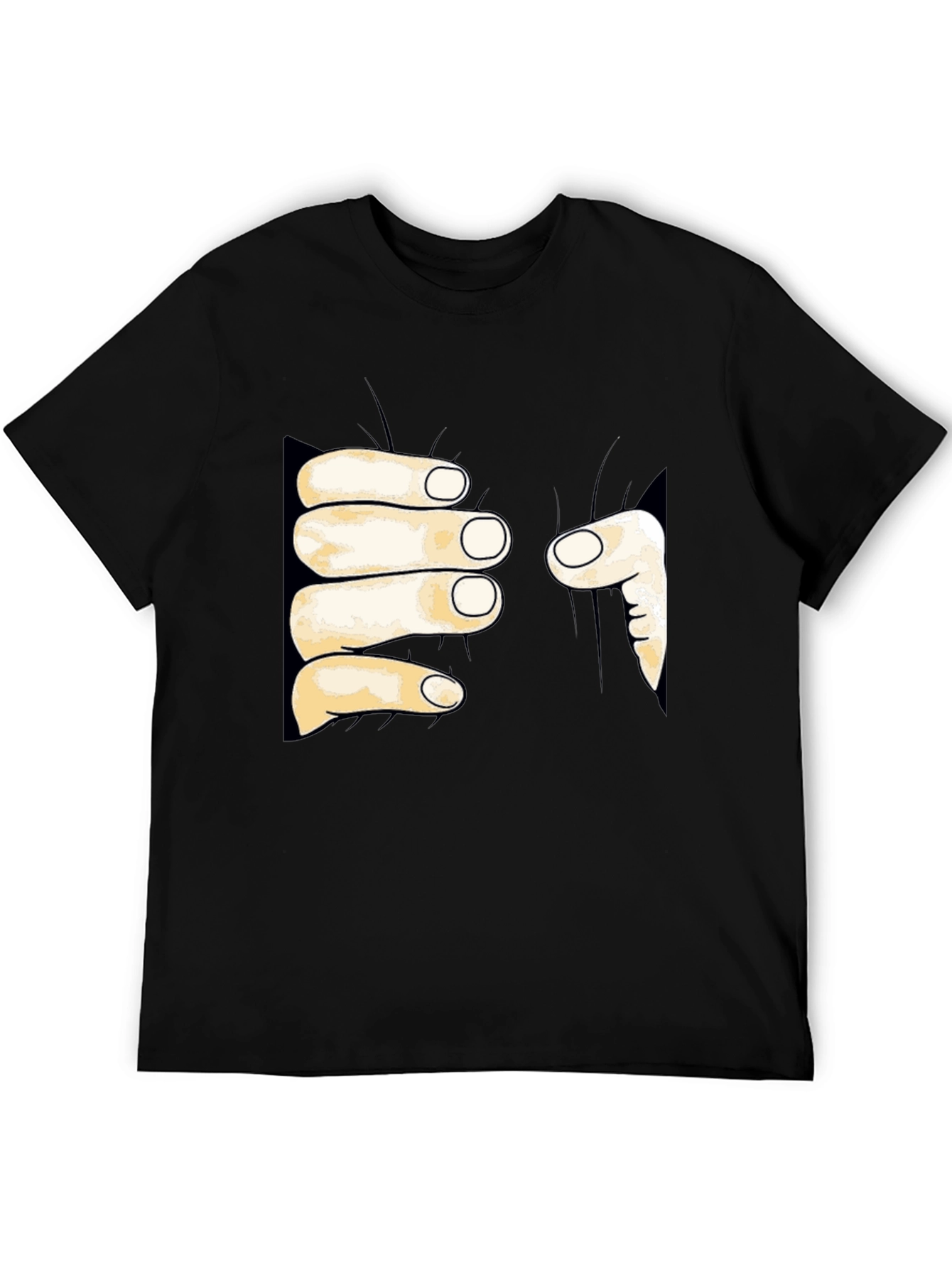 Funny Hand Squeeze Graphic T-Shirt - Black Cotton Tee