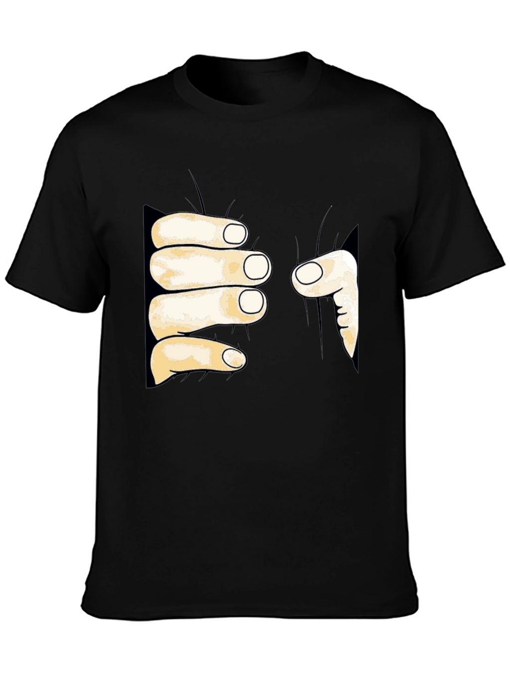 Funny Hand Squeeze Graphic T-Shirt - Black Cotton Tee