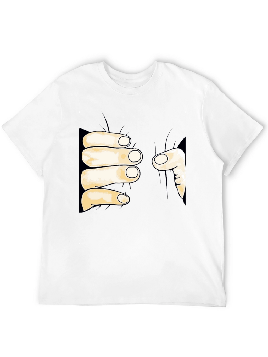 Funny Hand Squeeze Graphic T-Shirt - Black Cotton Tee