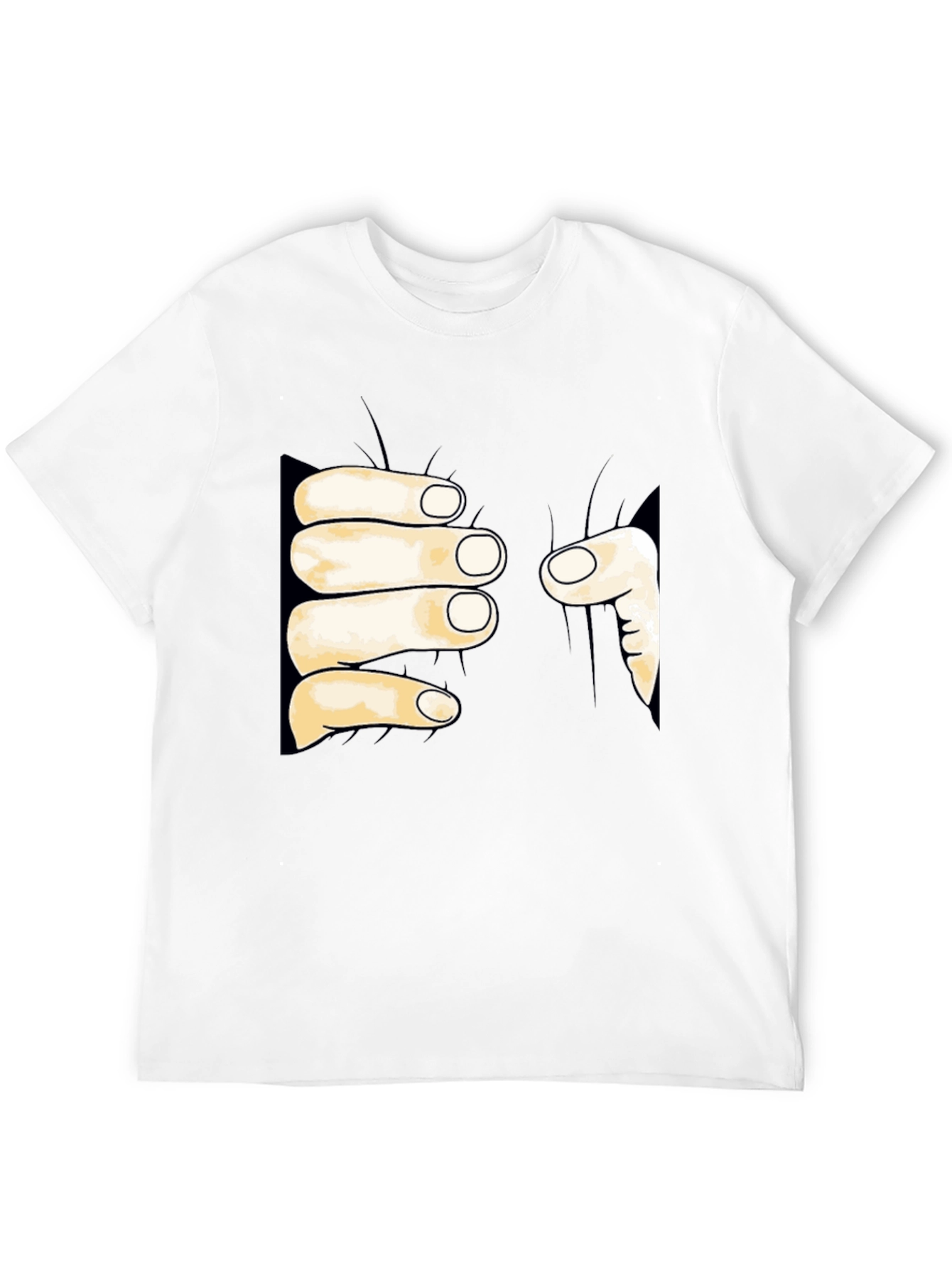 Funny Hand Squeeze Graphic T-Shirt - Black Cotton Tee