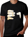 Funny Hand Squeeze Graphic T-Shirt - Black Cotton Tee