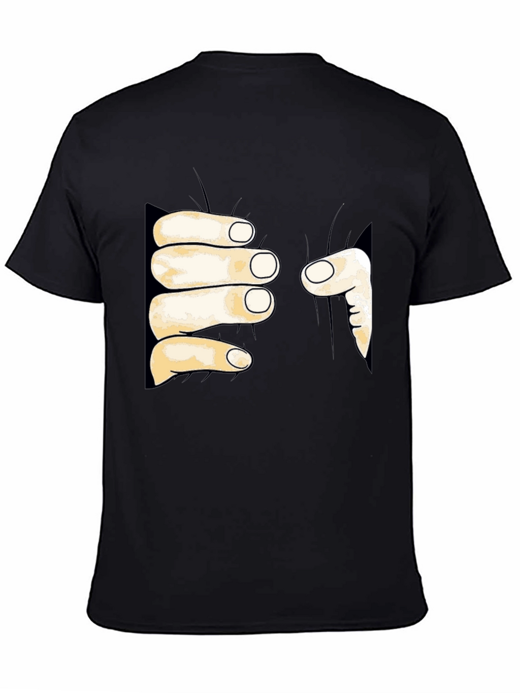 Funny Hand Squeeze Graphic T-Shirt - Black Cotton Tee