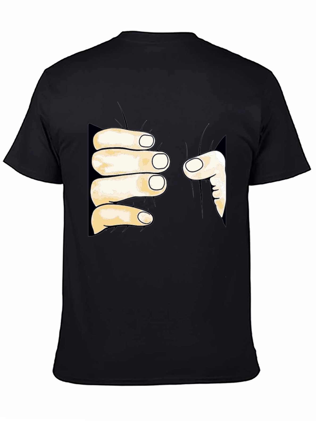 Funny Hand Squeeze Graphic T-Shirt - Black Cotton Tee