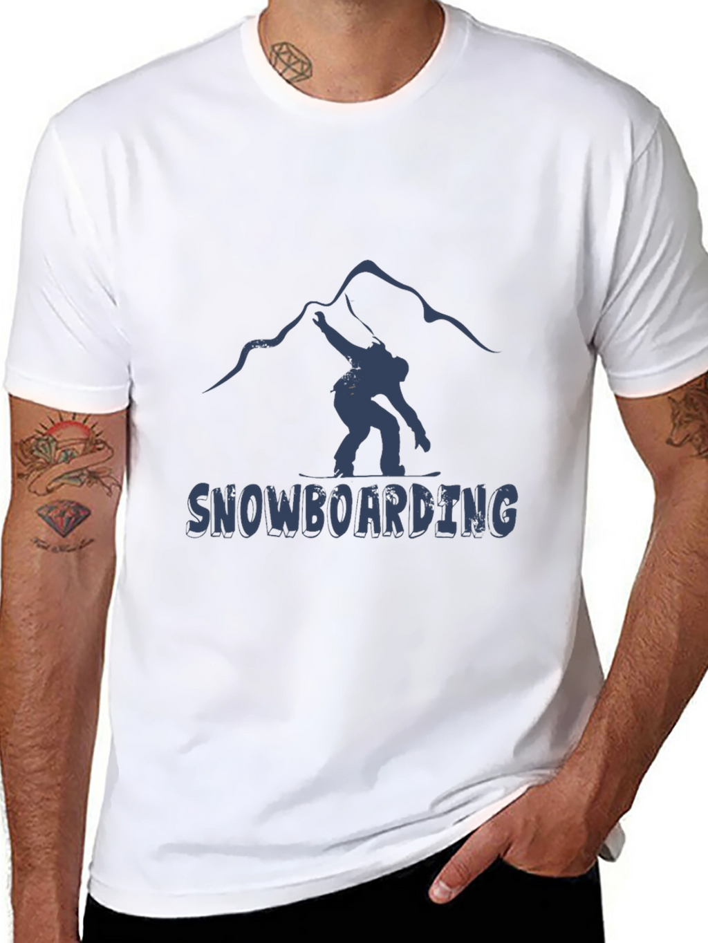 Snowboarding Graphic T-Shirt - Mountain Design