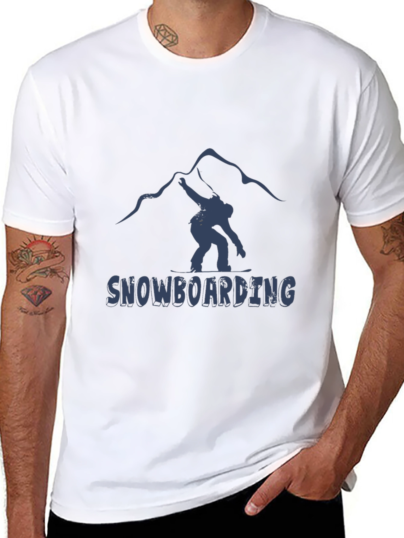 Snowboarding Graphic T-Shirt - Mountain Design