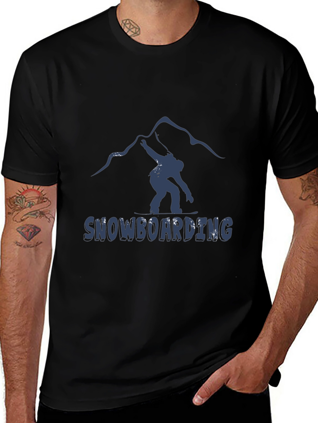 Snowboarding Graphic T-Shirt - Mountain Design