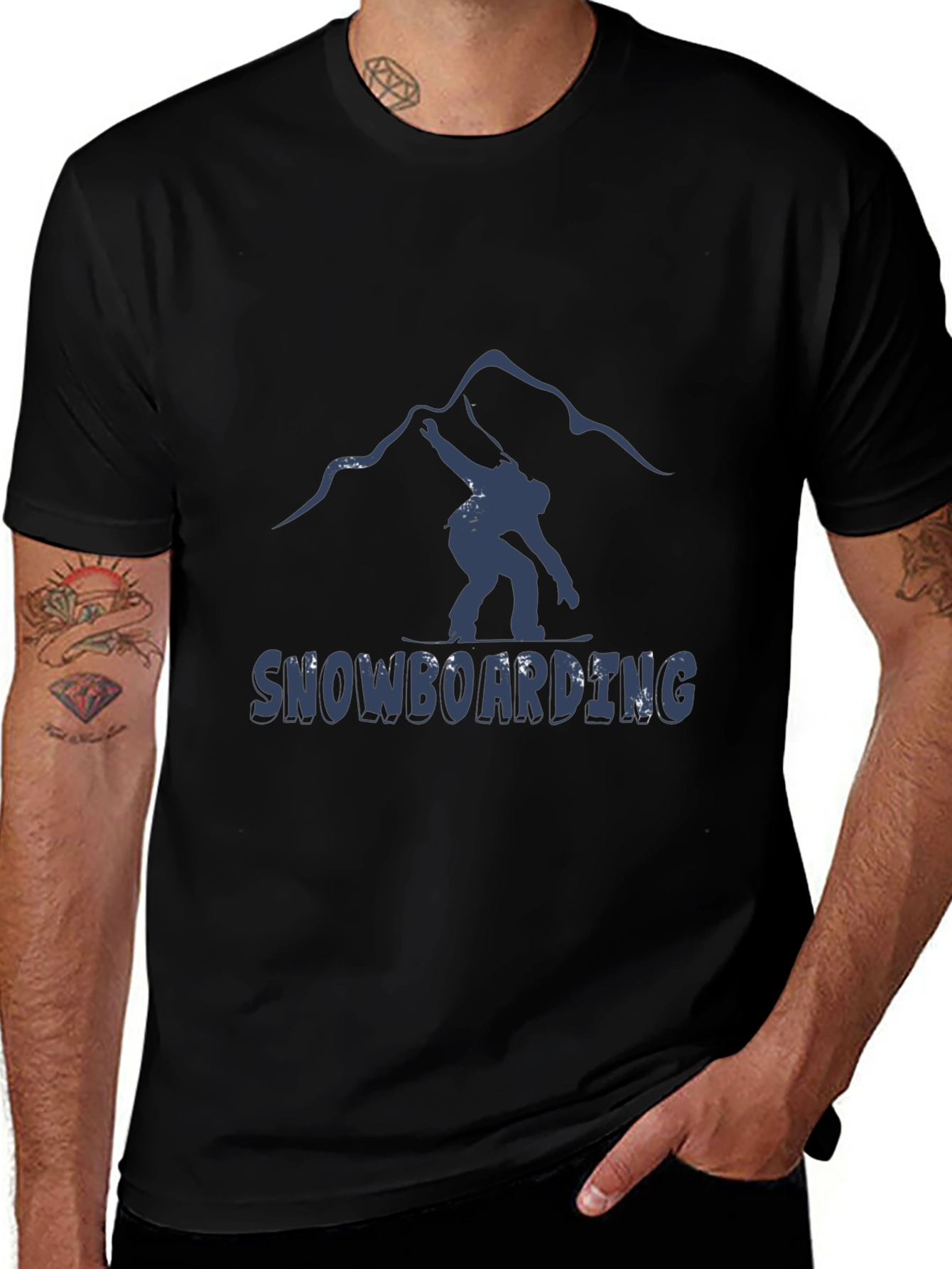 Snowboarding Graphic T-Shirt - Mountain Design