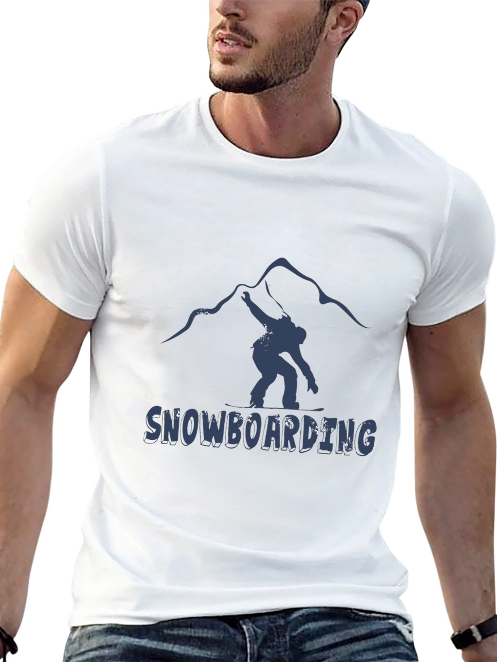 Snowboarding Graphic T-Shirt - Mountain Design