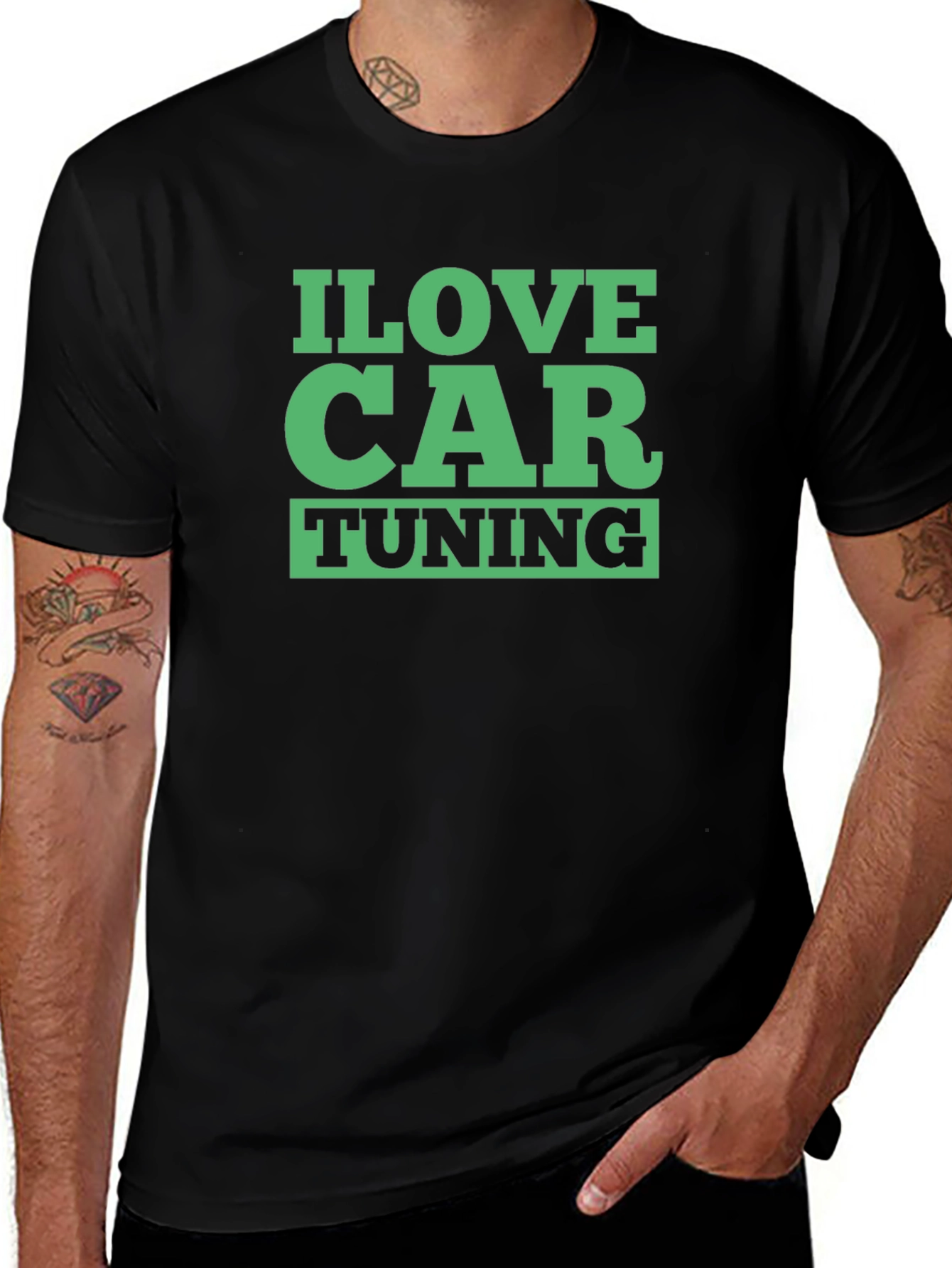 I Love Car Tuning Black T-Shirt