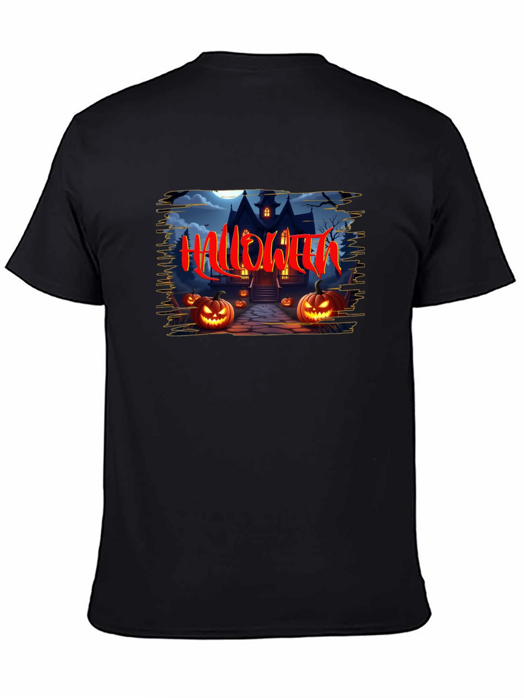 Halloween Haunted House Graphic T-Shirt