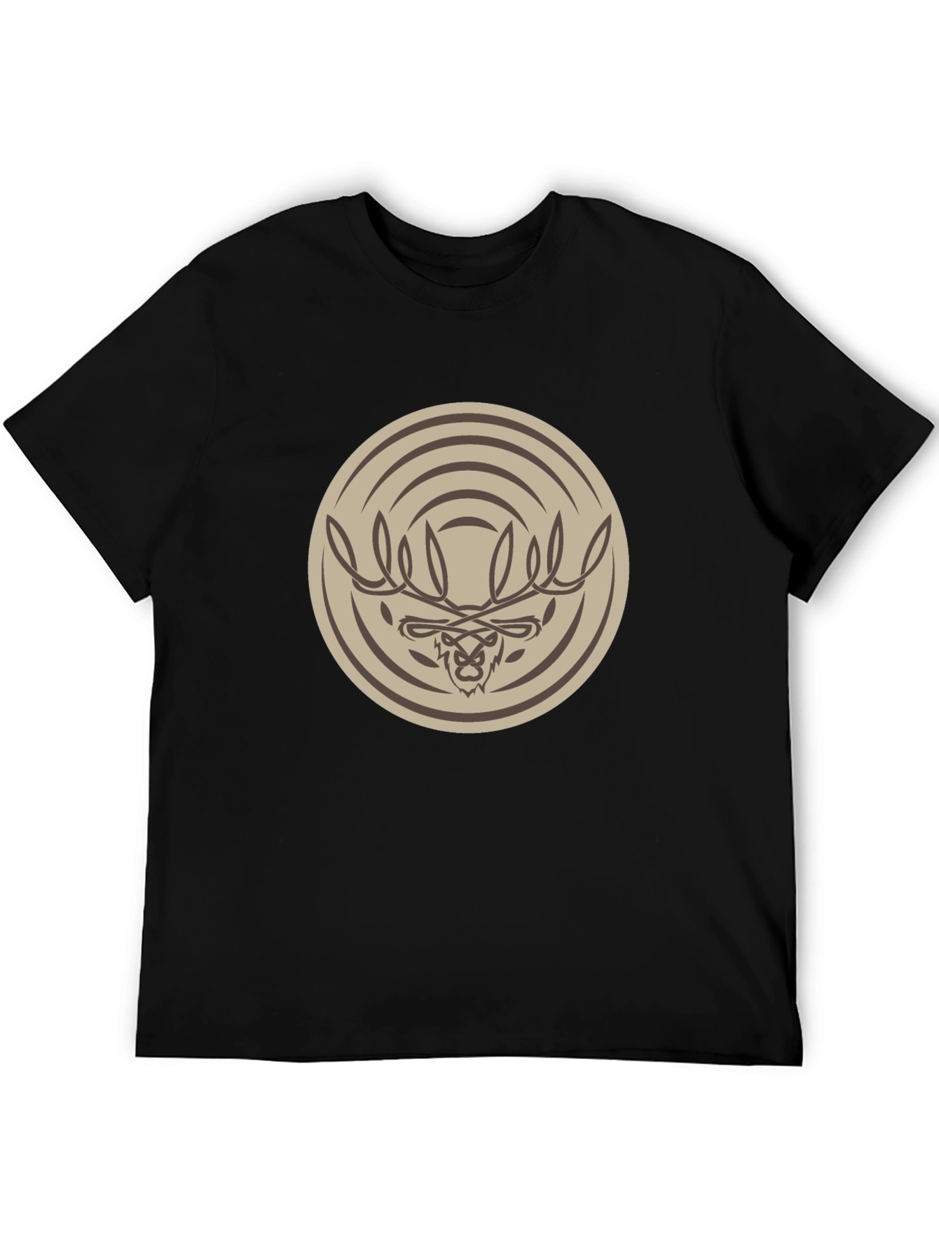 Tribal Moose Graphic Tee - Stylish Mens Black T-Shirt