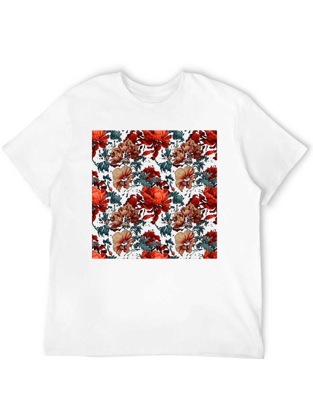 Floral Print Crew Neck T-Shirt