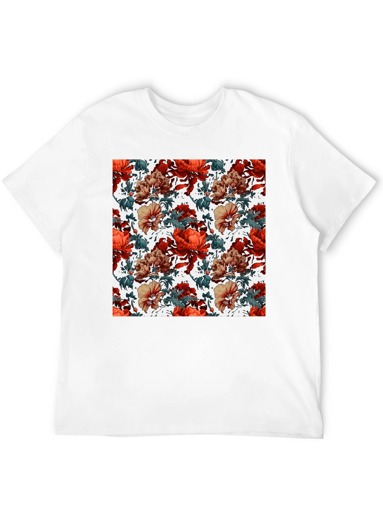 Floral Print Crew Neck T-Shirt